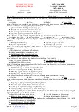 Đề thi Giữa kì 2 Lịch sử 12 năm 2024-2025 trường THPT Bố Hạ (Bắc Giang)